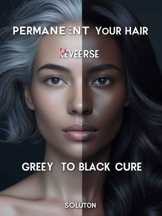 permanent reverse your hair grey to black- cure solution
