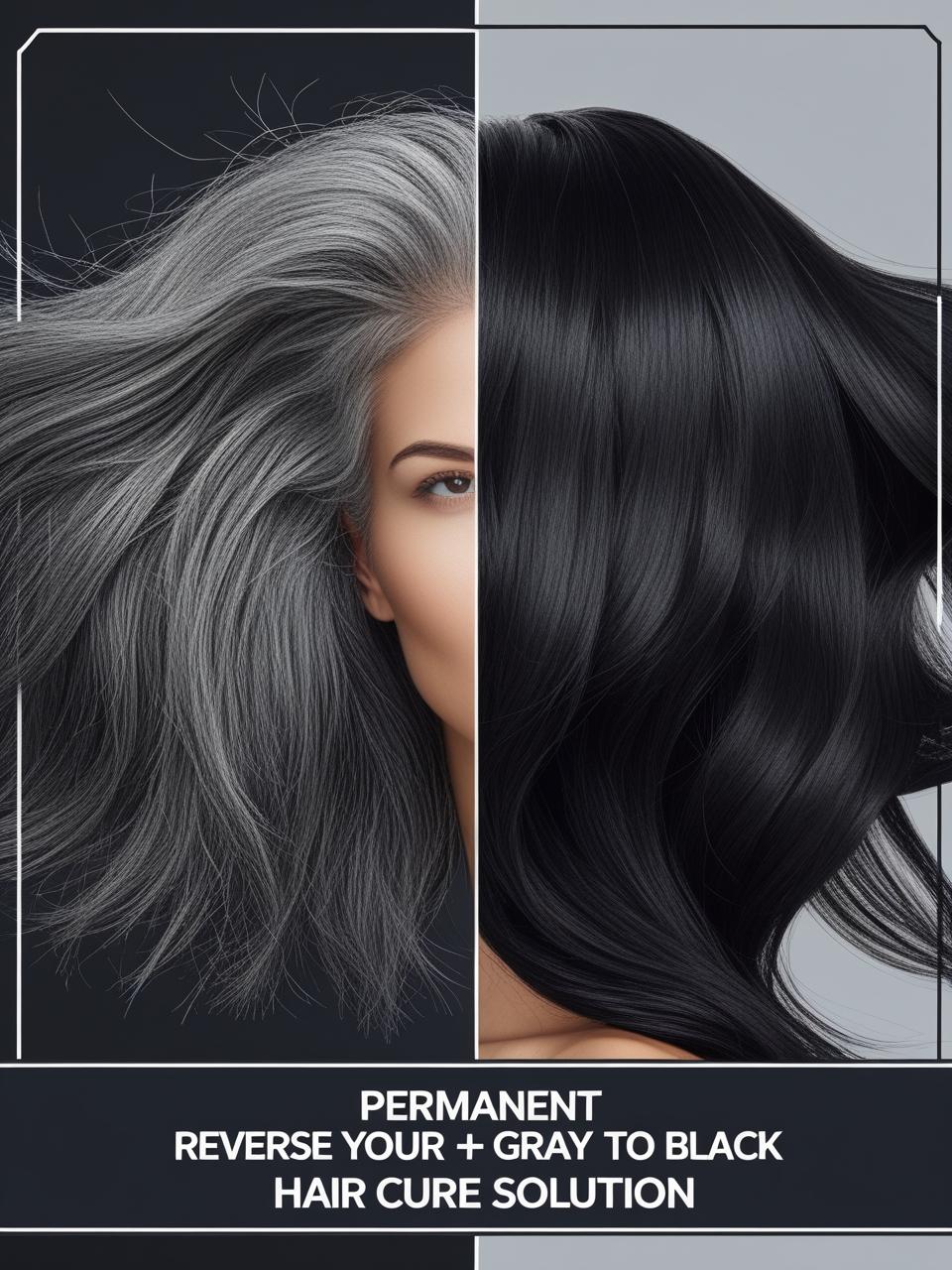 permanent reverse your hair grey to black- cure solution