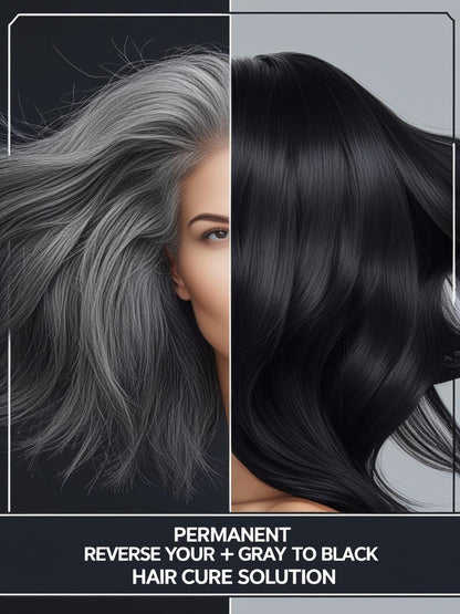 permanent reverse your hair grey to black- cure solution